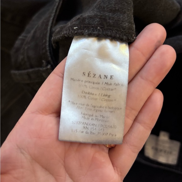 Sezane | Black Denim Wide Leg Jeans - Picture 6 of 7